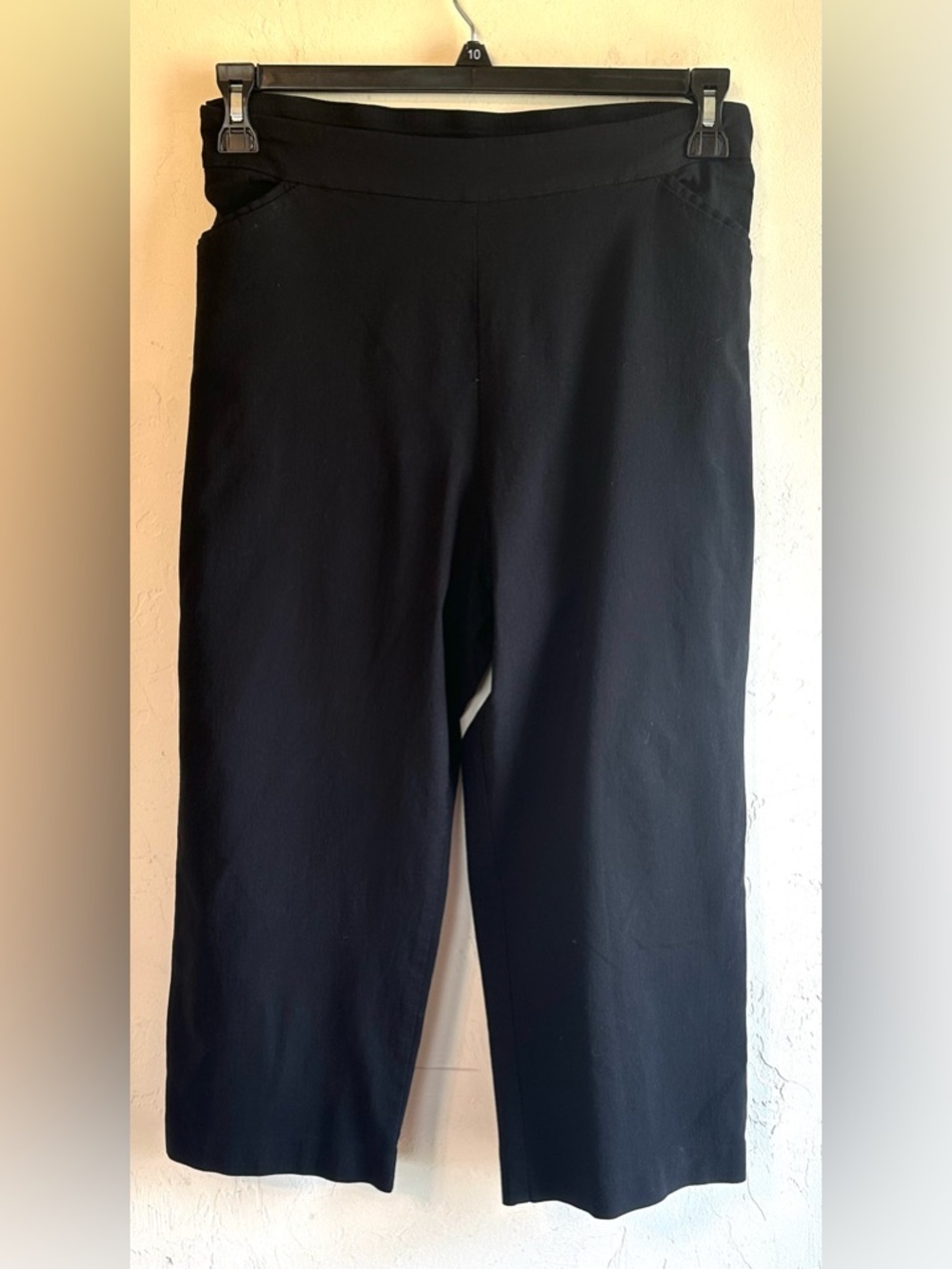 Time & Tru Black Wide-Leg Pull-On Cropped Comfort Stretch Pants Sz XXL 20